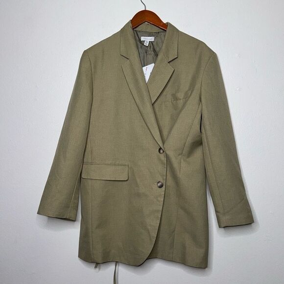 Topshop Blazer Oversized Asymmetrical Professional Business Jacket Size 6 - Picture 11 of 16